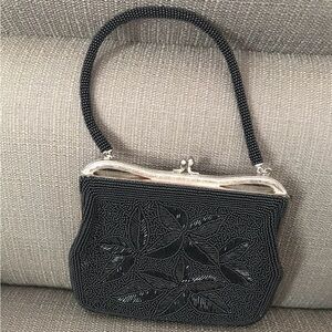 Elegant Black Beaded Wristlet